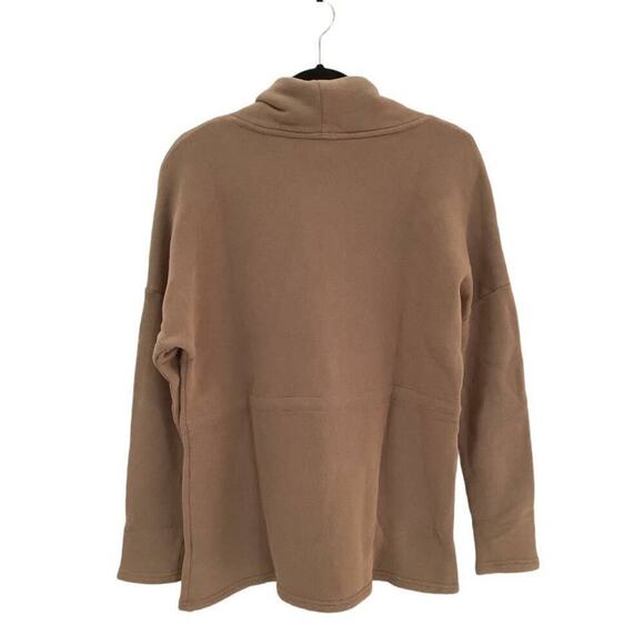 Bobi French Terry Tunic In Java Funnel Neck Waist Adjustable Drawstring Medium - Picture 5 of 10